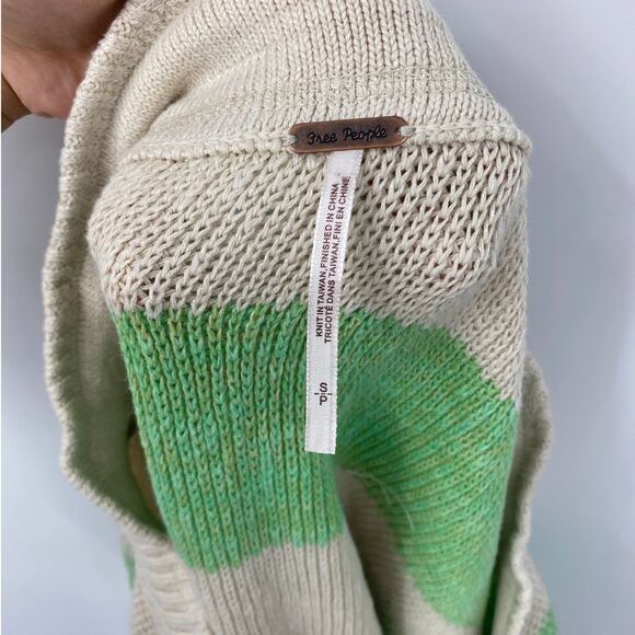 Free People Cassidy Off The Shoulder Striped Sweater In Wild Green NEW Small - Picture 11 of 12
